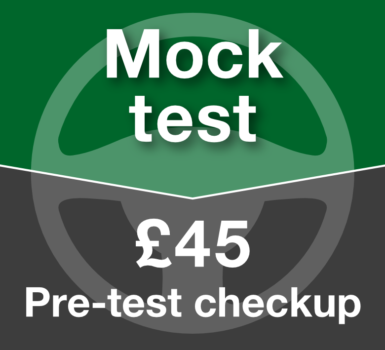 Mock test driving lesson price graphic